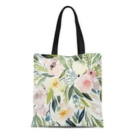 Platnena torba s cvjetnim akvarelom, torba za rame za višekratnu upotrebu, torbe za kupovinu namirnica